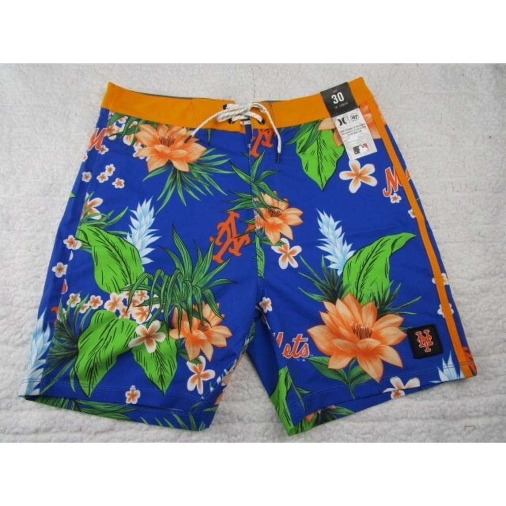 Hurley x 47 Men's 30" Phantom 18" MLB New York Mets Boardshorts Beach Shorts